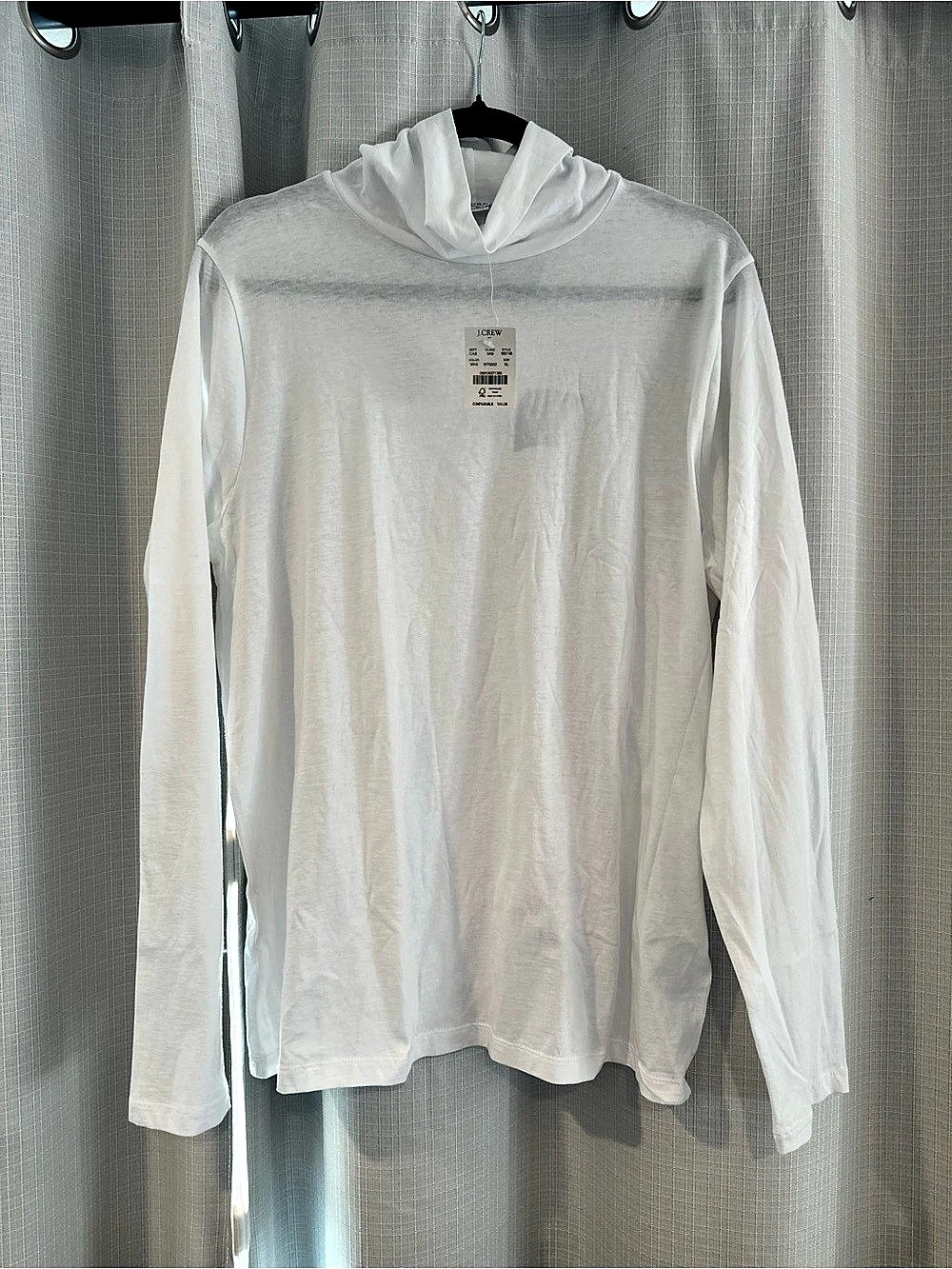 J.Crew Lightweight Tissue Turtleneck Long Sleeve White XL NWT